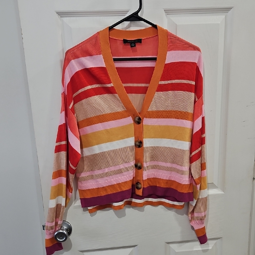 Ann Taylor‎ Vibrant Striped Cardigan Size Xsmall